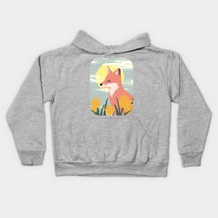 Day Fox and Flowers Kids Hoodie